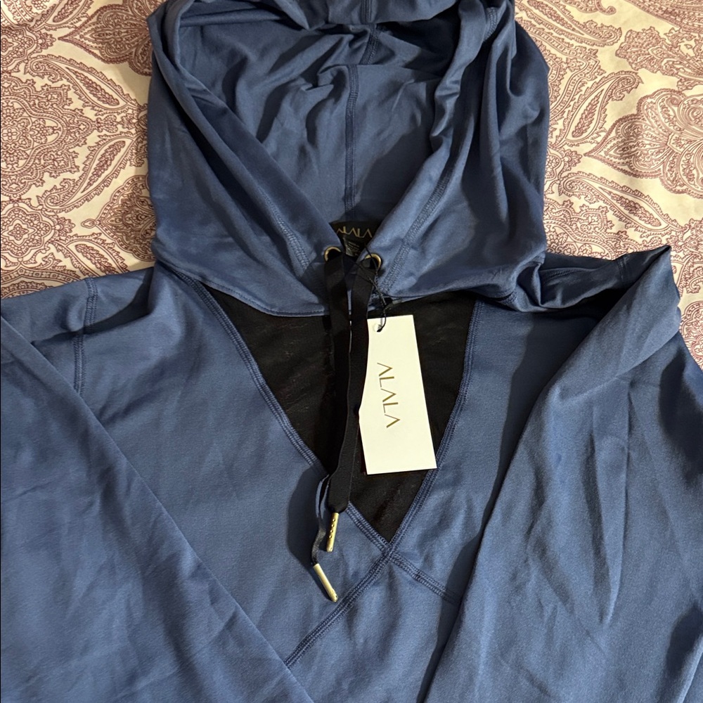 Alala Slate Blue Hooded Top - Picture 2 of 4